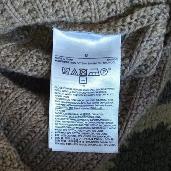 Banana Republic Beige Chunky Sweater Side Zippers 3/4 Sleeves - Women's Medium - Picture 5 of 6